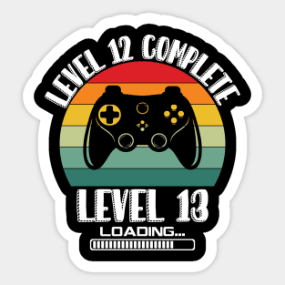 Level 12 Complete Level 13 Loading 12th Birthday Video Gamer Sticker